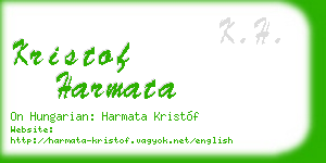 kristof harmata business card
